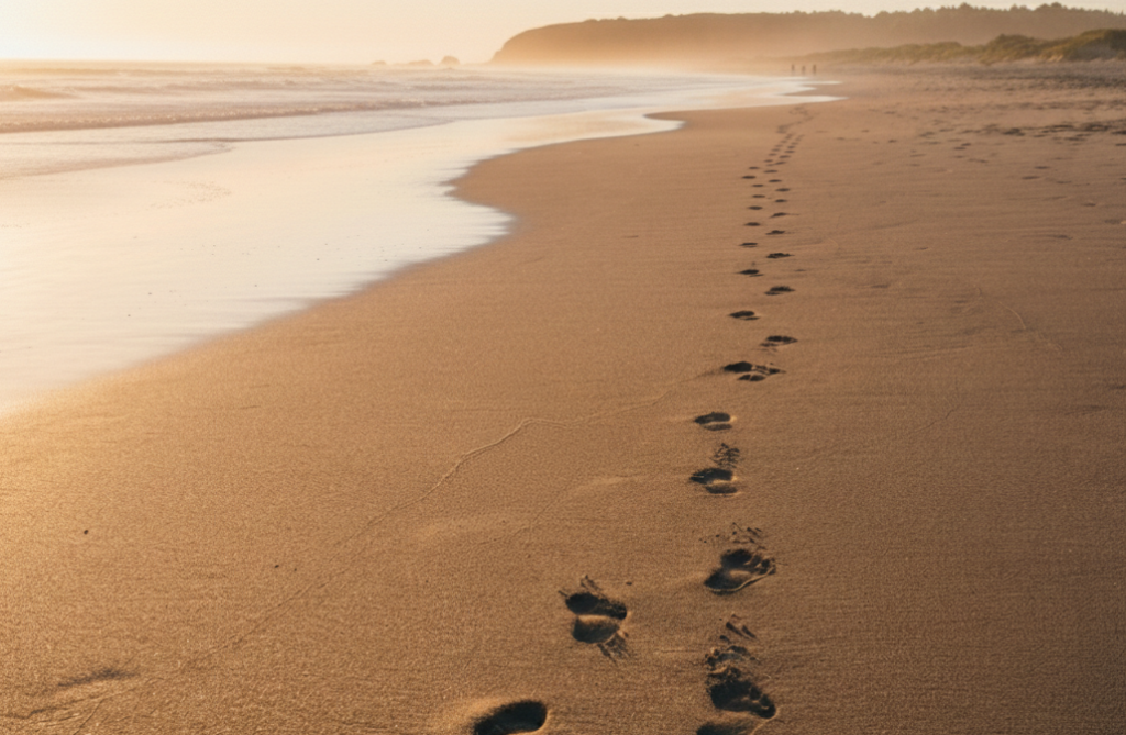 Footprints on the sand